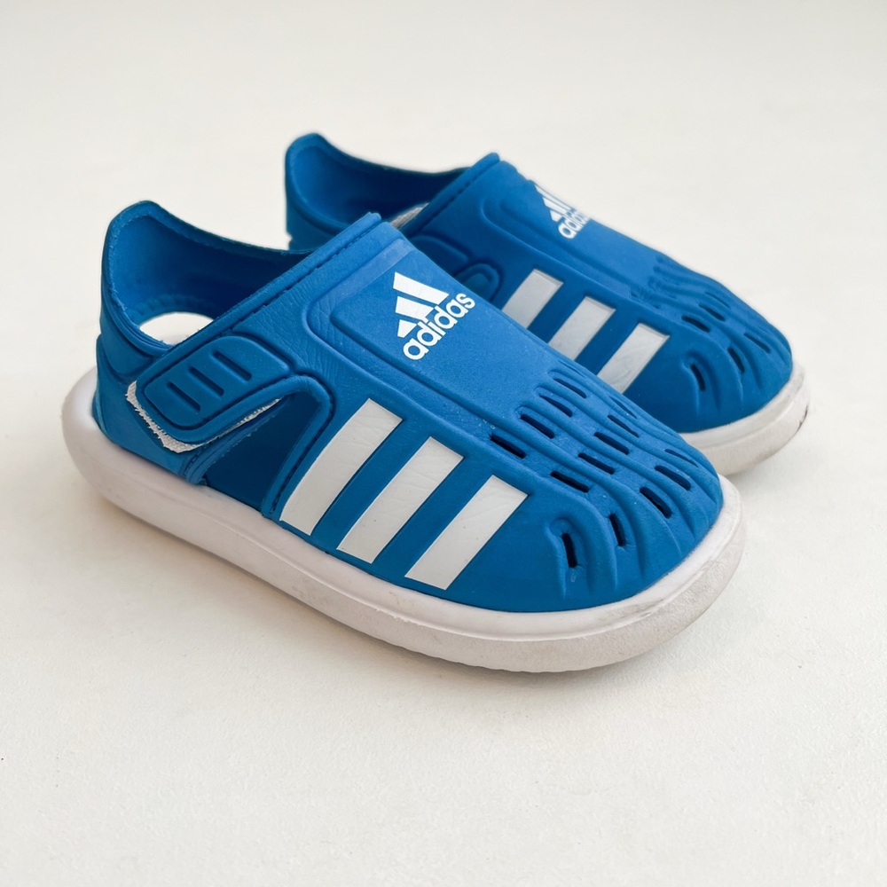 Adidas Toddler Blue and White Water Shoes